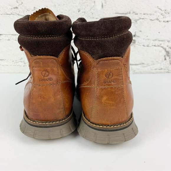 Cole Haan Zerogrand Waterproof Hiker Boots Brown Leather Lace Up 9 - Picture 7 of 13